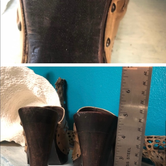 TriBeCa by Kenneth Cole Leather & Wood Clogs - Picture 5 of 5